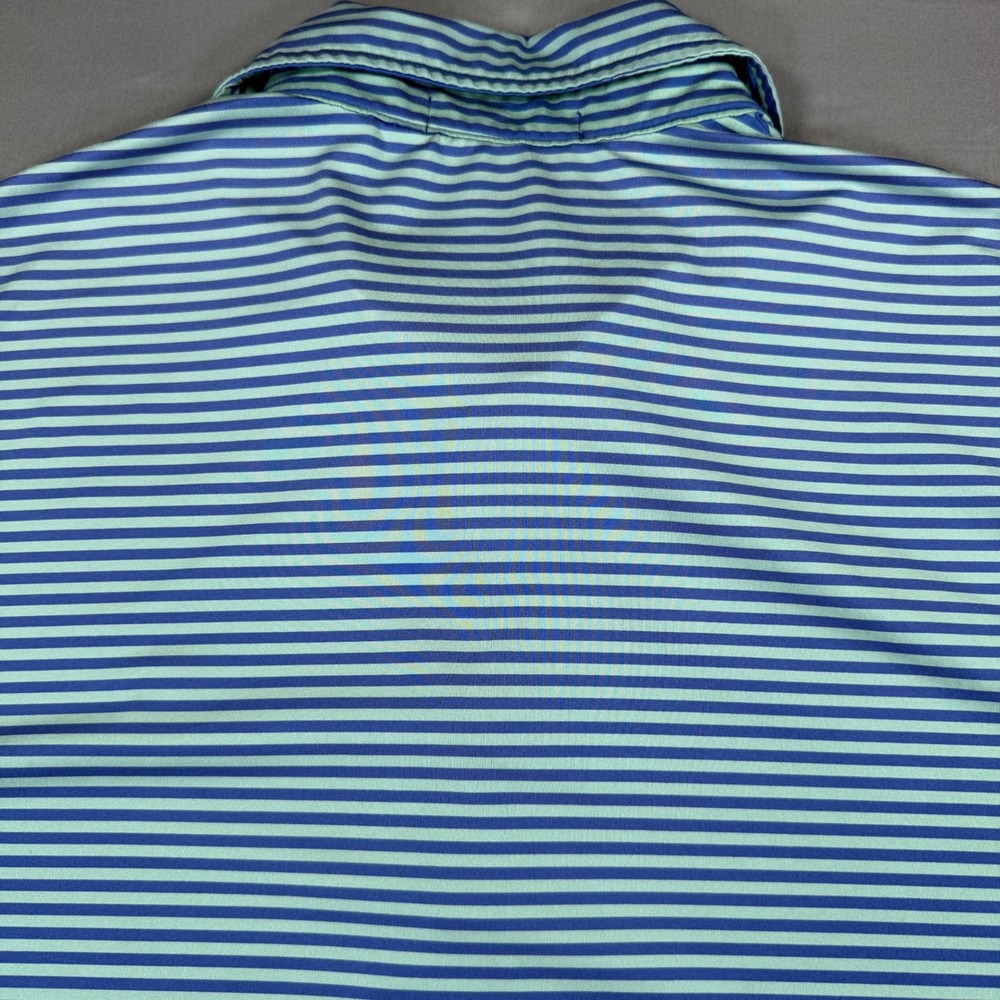 RLX Ralph Lauren Polo Shirt Mens XL Blue Striped Performance Short Sleeve Good - Picture 11 of 11